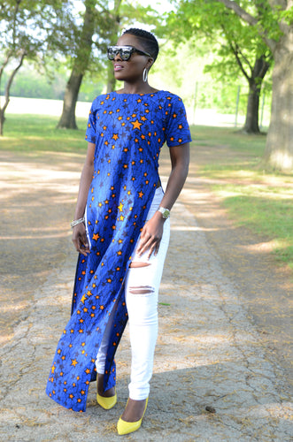 Ewami Side Slit Ankara Top
